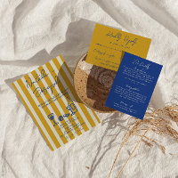 Italian Blue Yellow Hand Written Painted Wedding