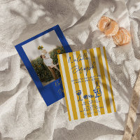 Italian Blue Yellow Hand Written Photo Wedding