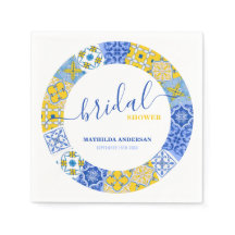 Italian Blue Yellow Tile Summer Bridal Shower