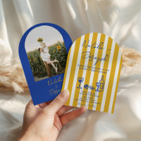 Italian Blue Yellow Written Photo Arch Wedding