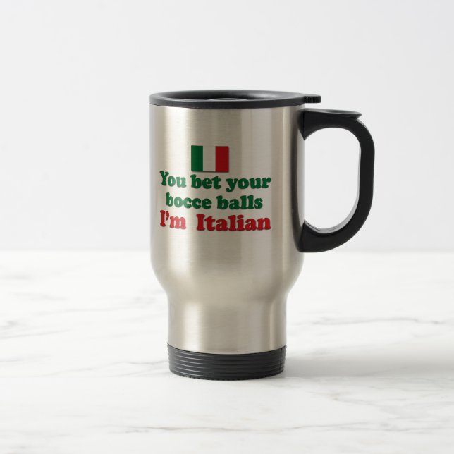 Italian Bocce Balls Travel Mug (Right)