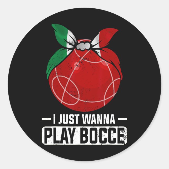 Italian Bowling Game Italy Bocci Player Bocce Byll Classic Round Sticker (Front)
