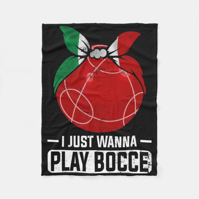 Italian Bowling Game Italy Bocci Player Bocce Byll Fleece Blanket (Front)
