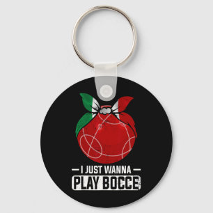 Italian Bowling Game Italy Bocci Player Bocce Byll Key Ring