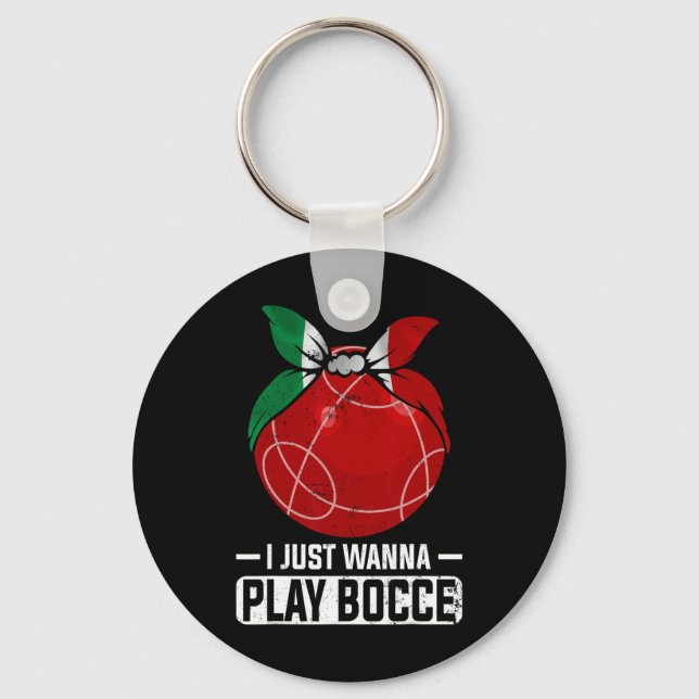 Italian Bowling Game Italy Bocci Player Bocce Byll Key Ring (Front)