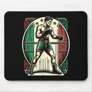 Italian Boxer - Vintage Boxing Flag Italy Mouse Pad