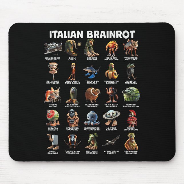 Italian Brain Rot Italian Brainrot Funny Memes _1  Mouse Pad (Front)