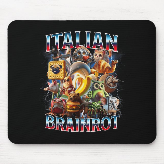 Italian Brain Rot Italian Brainrot Funny Memes Boy Mouse Pad (Front)