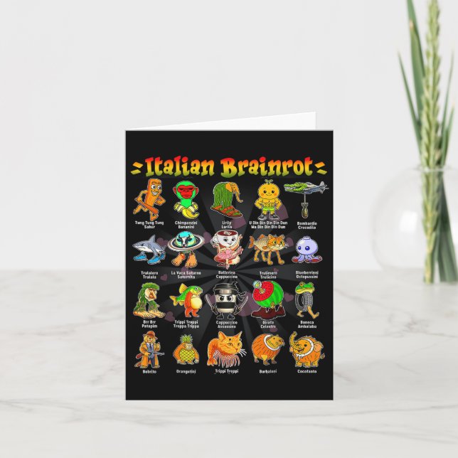 Italian Brain Rot Italian Brainrot Funny Memes  Card (Front)