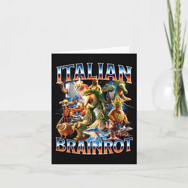 Italian-brainrot ai generated animals gen z men card (Front)