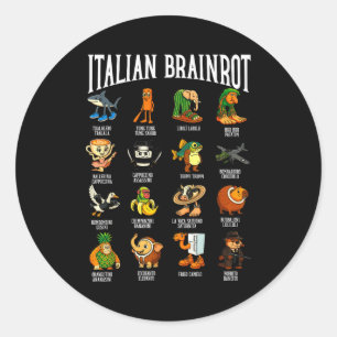 Italian Brainrot Ballerina Ino Character Meme Mix Classic Round Sticker