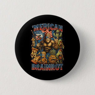 Italian Brainrot Big Meme 4th Of July Flag Foot 6 Cm Round Badge