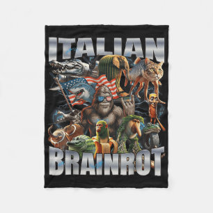 Italian Brainrot Big Meme 4th Of July Flag Foot  Fleece Blanket