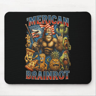 Italian Brainrot Big Meme 4th Of July Flag Foot  Mouse Pad