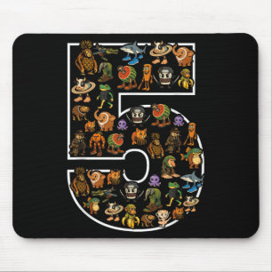 Italian Brainrot Birthday 5 Age Meme 5th Kids Boys Mouse Pad