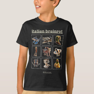 Italian Brainrot Characaters Meme Gen Z Funny Humo T-Shirt