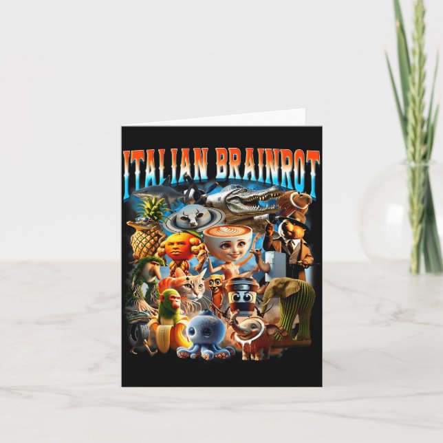 Italian Brainrot Characters Funny Meme Pular Trend Card (Front)