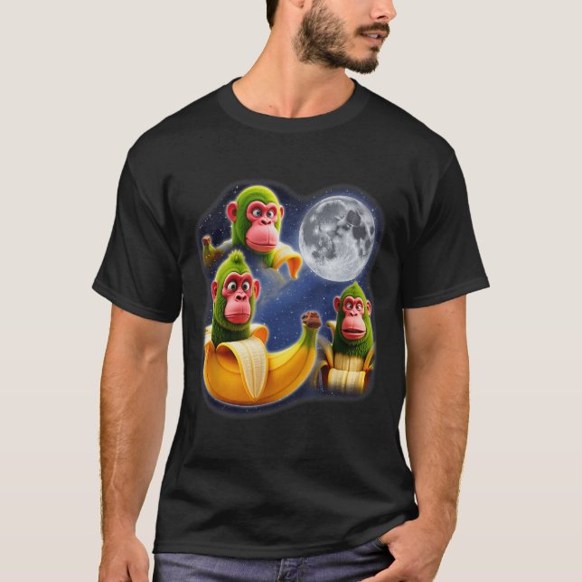 Italian Brainrot Chimpanzini Bananini 3 Moon Weird T-Shirt (Front)