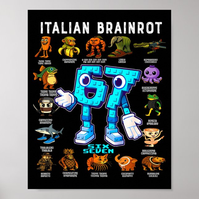 Italian Brainrot Funny 67 Meme Birthday Decoration (Front)