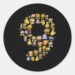 Italian Brainrot Meme 9th Birthday Party 9 Year Ol Classic Round Sticker