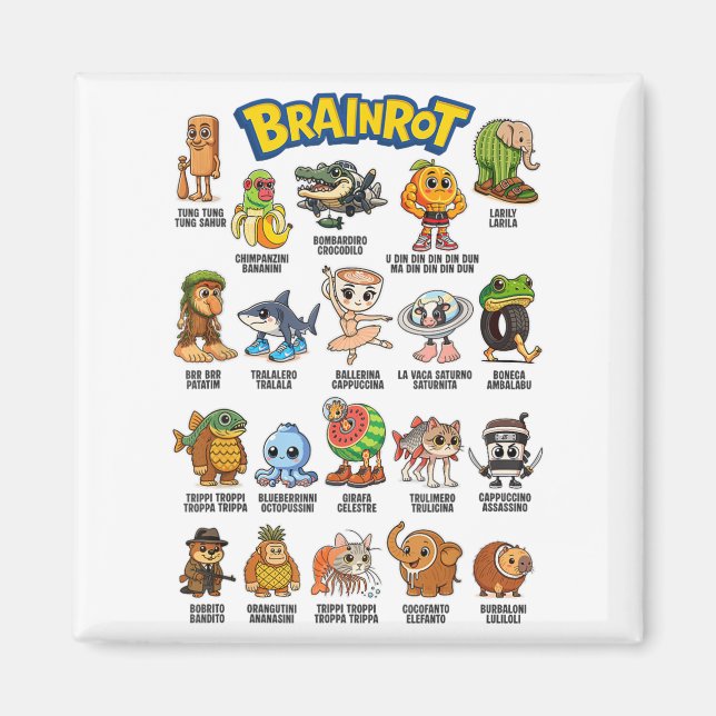 Italian Brainrot Meme Characters About Absurd Humo Magnet (Front)