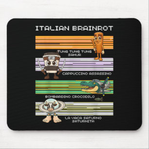 Italian Brainrot Meme Funny Compilation Character  Mouse Pad