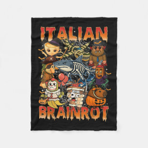 Italian Brainrot Meme Italian Brainrot Halloween C Fleece Blanket