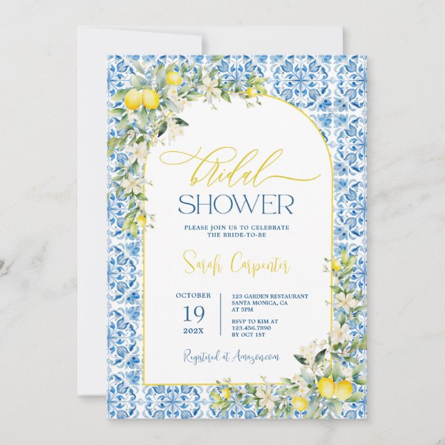 Italian Bridal Shower Invitation (Front)