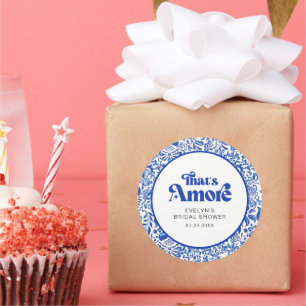 Italian Bridal Shower That's Amore Favor Classic Round Sticker