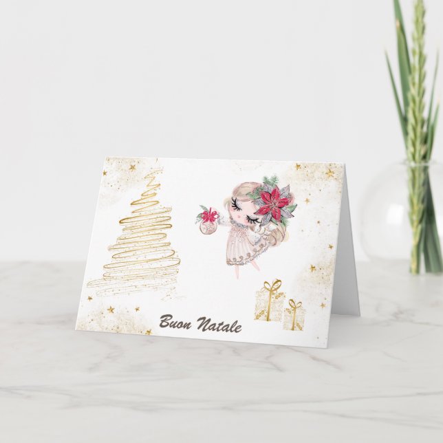 *~* Italian Buon Natale Merry Christmas Holiday Card (Front)