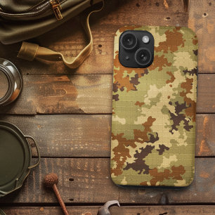 Italian Camo Classic Green Unique Cargo Pattern iPhone 15 Case