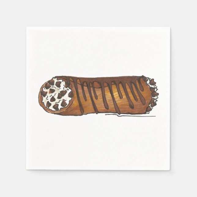 Italian Cannoli Dessert Pastries Foodie Napkins (Front)
