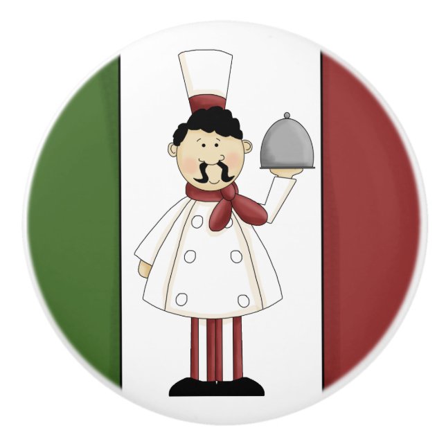Italian Chef #4 Ceramic Knob (Front)