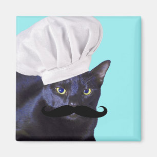 Italian Chef, Black Cat Magnet