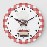 Italian Chef Cartoon kitchen wall clock
