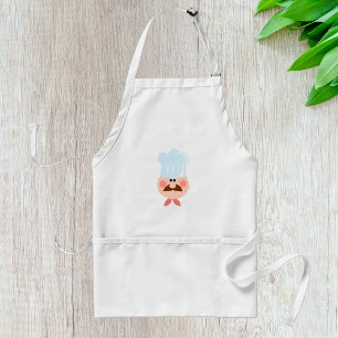 Italian Chef Face with Moustache and Hat Standard Apron