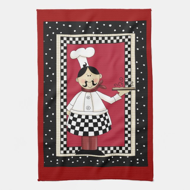 Italian Chef fun kitchen towel (Vertical)