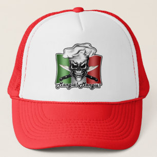 Italian Chef Skull Hat: Mangia! Mangia! Trucker Hat