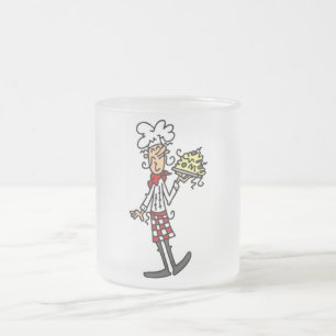 Italian Chef With Spaghetti Tshirts and Gifts Frosted Glass Coffee Mug