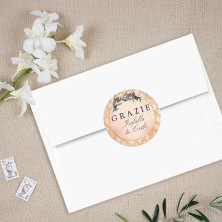Italian Chic Olive Branch & Gold Lattice Classic Round Sticker