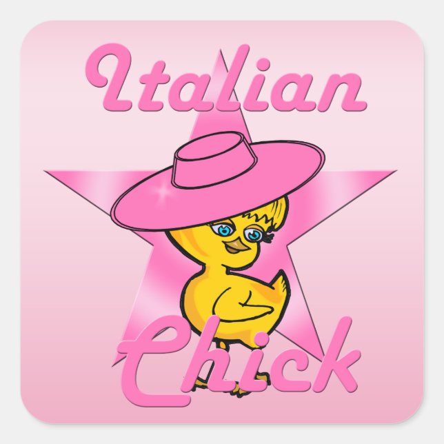 Italian Chick #8 Square Sticker (Front)