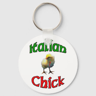 Italian Chick with Horn Key Ring