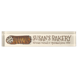 Italian Chocolate Chip Cannoli Bakery Pastry Chef Nameplate