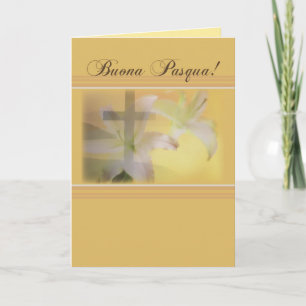 Italian Christian Easter, Yellow Buona Pasqua Holiday Card