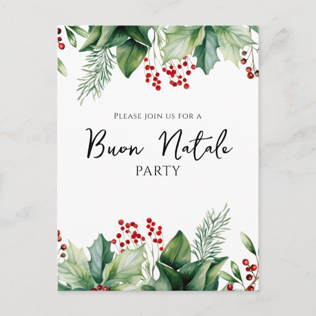 Italian Christmas Buon Natale Party Holiday Postcard (Front)