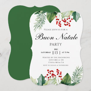 Italian Christmas Buon Natale Party Invitation