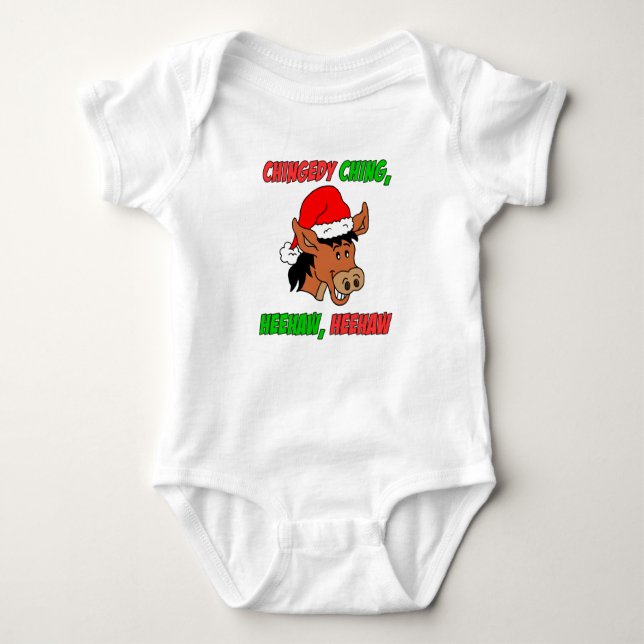 Italian Christmas Donkey Baby Bodysuit (Front)