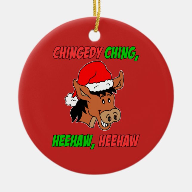 Italian Christmas Donkey Ceramic Tree Decoration (Front)