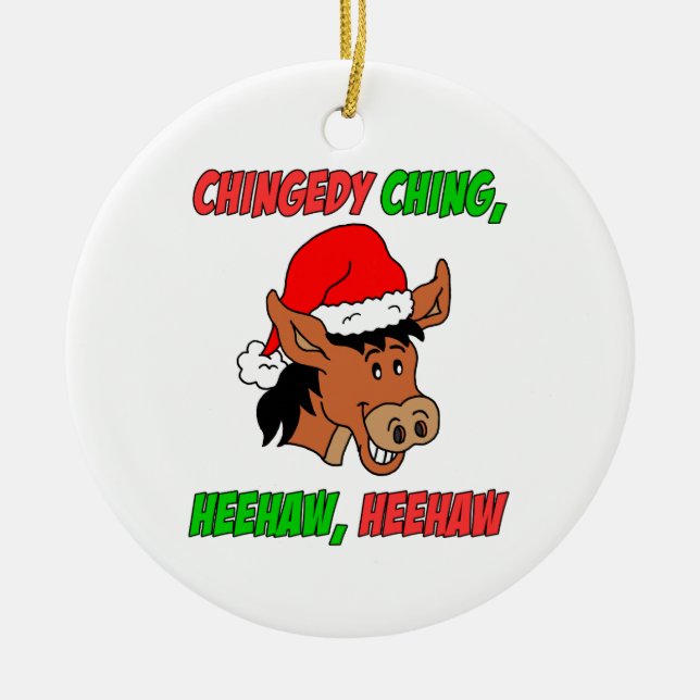 Italian Christmas Donkey Ceramic Tree Decoration (Front)