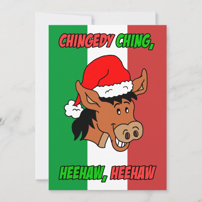 Italian Christmas Donkey Christmas Invitation (Front)